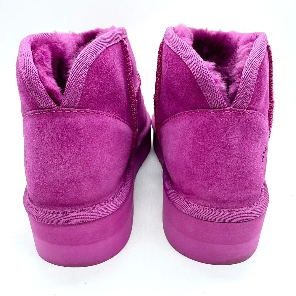 Fireside x Dearfoams Kingston Genuine Shearling Platform Bootie Mystic‎ Purple 9